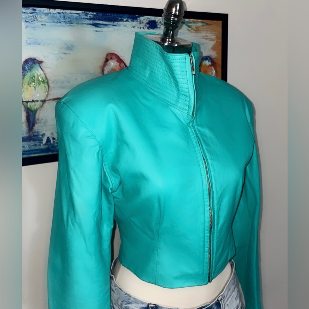 💕 Yucatan BAY leather jacket 80’s crop💕 gorgeous!!! BEAUTIFUL color.